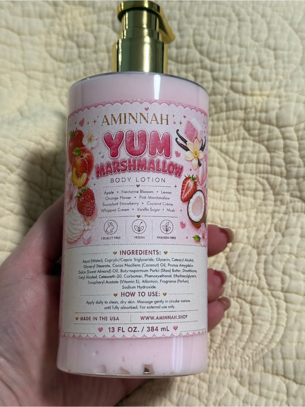 Aminnah “Yum Marshmallow” LIMITED EDITION full size Body Lotion!